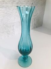 Aqua Blue/Green Bud Vase Made in Italy 8.75” picture