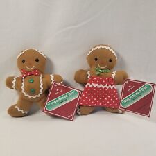 Vintage Hallmark Gingerbread Boy Girl Sewn Toy Decor 5
