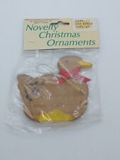 Vintage NOS Wooden Duck Novilty Christmas Tree Ornament picture