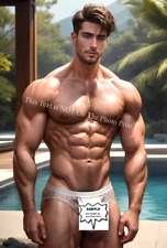 Muscular Gay Male Naked Model Beefcake Hunk Cute Jock Butt Hot HD 5X7 Photo M300 picture