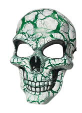 GREEN CRACKLE SKULL MASK Adult Halloween Scary Purge Full Face Costume Skeleton picture