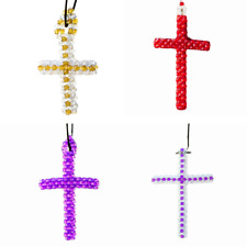 Handmade Plastic Beaded Four Cross  Colorful Religious Decor Unique Christian picture