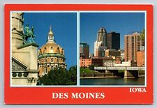 Multi View Des Moines Iowa Buildings Vintage Unposted Postcard picture