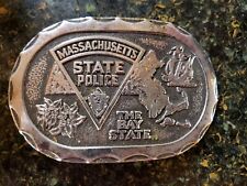 Vintage 1970s Massachusetts The Bay State Police Belt Buckle picture