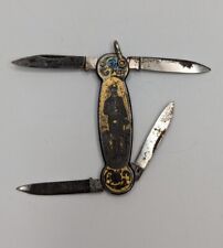 ✨ Antique Emil Olsson Eskilstuna 4 Blade Folding Pocket Knife Enamel Steel picture