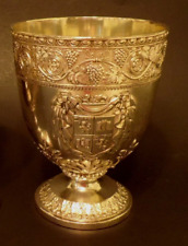 Large Judaica Shabbat Silver-plated Wine Kiddush Cup Goblet -   20oz.  C&Co. picture