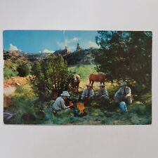 Texas Rangers Campfire Desert Cowboys Western Southwest Vintage Postcard TX picture