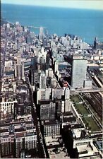Vintage Postcard, Aerial View of The Loop, Chicago, Illinois, Unposted chrome picture