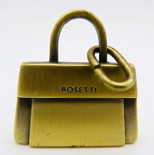 Vintage Brass Rosetti Keychain Purse Designer Logo Bag Pendant Shaped picture