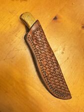 Handmade Carbon Steel, Full Tang Knife w/ Leather Sheath, Osage Handle. USA Made picture