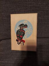 Vintage Northwest Coast Wooden Hand Painted Box Thunderbird picture