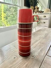 Vintage 1970’s Thermos, Red Striped, Collectible picture