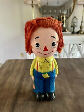 Vintage 1950's 60's Raggedy Andy Japan Chalk Ware Chalkware 13.5 Inch Bank NICE picture