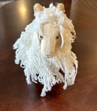 Sheep Figurine Vintage Wooden Yarn 7 In High 8 In Long picture