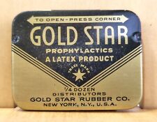 GOLD STAR condom prophylactic tin picture