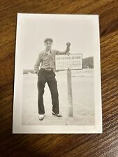 1930s B&W Vintage Photo Beefcake Man at Old Faithful Geyser Gay Interest SA2 picture