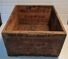 Antique Stromberg Vis-A-Gas Whippet 1928 Carburetor Wooden Advertising Crate picture