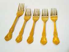 Lot of 5 Home Concepts Gold / Golden Forks Silverware (Used) Fair Shape picture