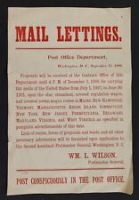 1896 antique POST OFFICE washington dc BROADSIDE carry mail wagon steamboat  picture