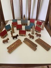 26-piece Wooden Erzgebirge German Democratic Republic Miniature Village Set picture
