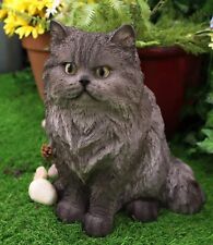 Large Lifelike Sitting Grey Persian Cat Statue 12