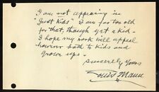 Louis Mann d1931 signed autograph 3x6 Cut American Theatre Actor Motion Pictures picture