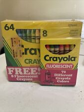 Vintage 1989 Crayola Crayon 64 Count + 8 Extra Fluorescent 72 Sealed picture
