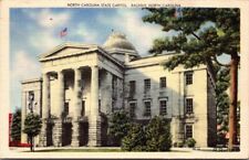 Rare View - Raleigh North Carolina State Capitol Vintage Linen Postcard 1945 picture