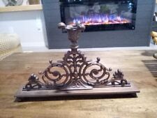 Heavy Vintage Cast Iron Black Wall Sconce Leaf Scroll Candle Holder 10