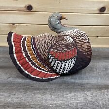Vintage Stuffed Fabric Turkey Thanksgiving Table Center Piece 12” Tall picture