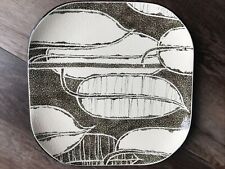 Japanese Porcelain Plate Nerikomi Platter Dish Square Ceramic Textured Leaves picture