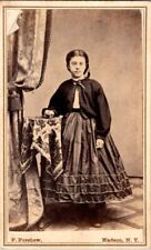 Adolescent Girl in Long Dress, Civil War Era Fashion, c1860s, CDV Photo #2344 picture