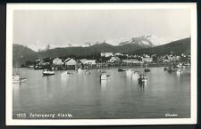 RPPC Petersburg Alaska Harbor Boats Vintage Postcard Johnston 1828 picture
