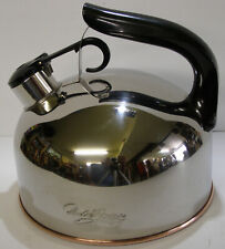 Vintage Revere Ware 2qt Whistling Tea Kettle 1801 Copper Bottom Made In the USA picture
