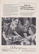 8:30 AM Dinner is Served for the Night Shift: Libbey ad 1943 woman war workers picture
