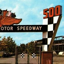 Vintage Indy 500 Postcard c1960 Main Gate Open (Red Ink Back) 3 3/8