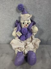 Vintage Purple Clown Plush Doll Collectible Made By The Blind In South Carolina picture