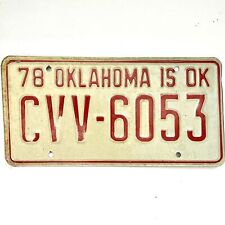 1978 United States Oklahoma Cleveland County Passenger License Plate CVV-6053 picture