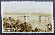 RPPC Postcard Yaquina Bay Bridge Oregon Coast Highway OR Collins Photo picture