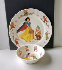Vintage Selandia Walt Disney Snow White & the Seven Dwarfs Plate & Bowl Set picture