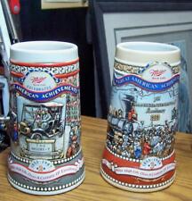 2 Miller High Life Beer Stein Century of Excellence Model T & RailWay Brazil picture