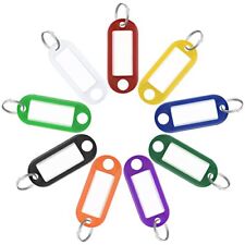 Uniclife 40 Pack Tough Plastic Key Tags with Split Ring Label Window, Assorted C picture