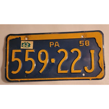 1958 Pennsylvania License Plate 