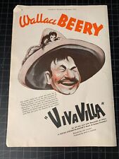 Vintage 1934 “Viva Villa” Film Print Ad - Wallace Beery picture