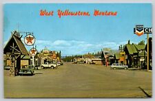 Postcard Montana West Yellowstone Street View Old Cars UNP B4 picture