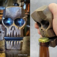  Skull Bottle Opener, Forged From A Solid Block Of Steel,  Dia De Los Muertos picture