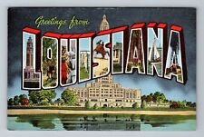 LA-Louisiana, LARGE LETTER Greetings, Vintage Postcard picture