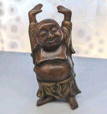 VTG Rare BUDDHA Happy Laughing Hands Up Ceramic Figurine 6