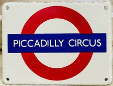 Vintage London Underground Enameled Sign Piccadilly Circus Subway Souvenir picture