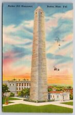 Bunker Hill Monument Boston Massachusetts Birds Eye View Statue VNG WOB Postcard picture